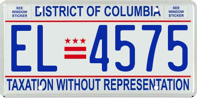 DC license plate EL4575