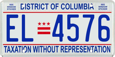 DC license plate EL4576