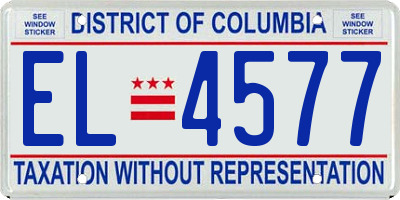 DC license plate EL4577