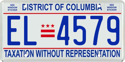 DC license plate EL4579