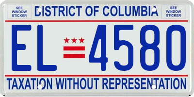 DC license plate EL4580