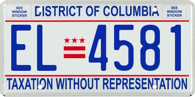 DC license plate EL4581