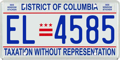 DC license plate EL4585