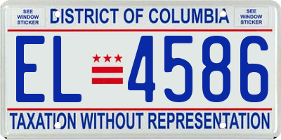 DC license plate EL4586