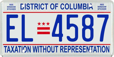 DC license plate EL4587