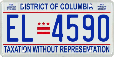 DC license plate EL4590