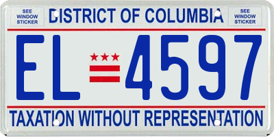DC license plate EL4597