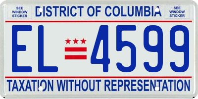 DC license plate EL4599