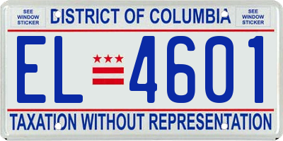 DC license plate EL4601
