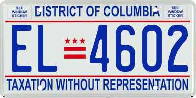 DC license plate EL4602