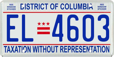 DC license plate EL4603