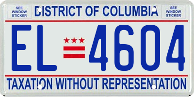 DC license plate EL4604