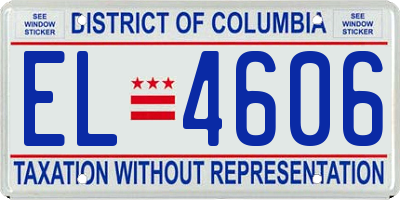 DC license plate EL4606
