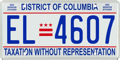 DC license plate EL4607