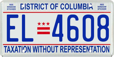 DC license plate EL4608