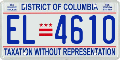 DC license plate EL4610