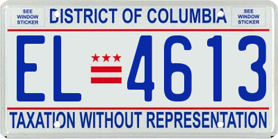 DC license plate EL4613
