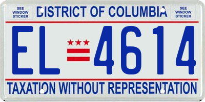 DC license plate EL4614