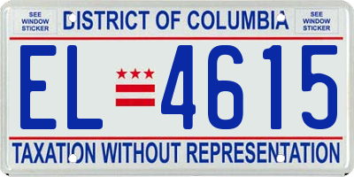 DC license plate EL4615