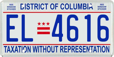 DC license plate EL4616