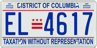 DC license plate EL4617