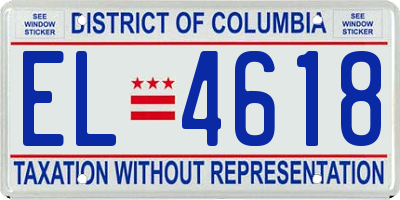 DC license plate EL4618