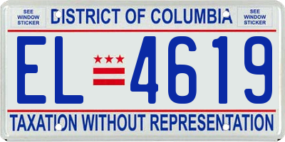 DC license plate EL4619
