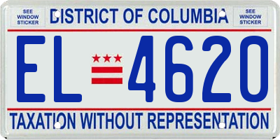 DC license plate EL4620