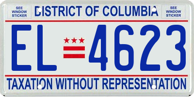 DC license plate EL4623