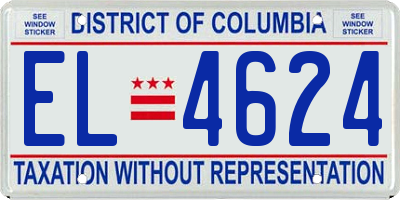 DC license plate EL4624