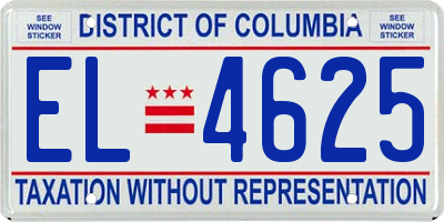 DC license plate EL4625