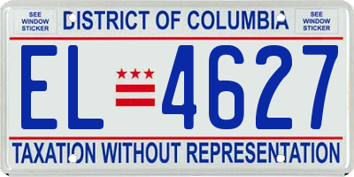 DC license plate EL4627