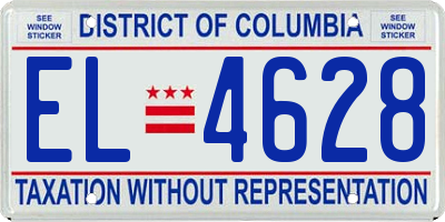 DC license plate EL4628