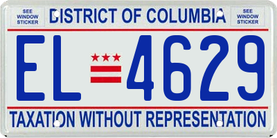 DC license plate EL4629
