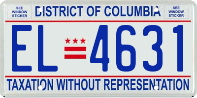 DC license plate EL4631