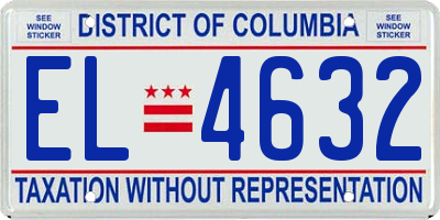 DC license plate EL4632