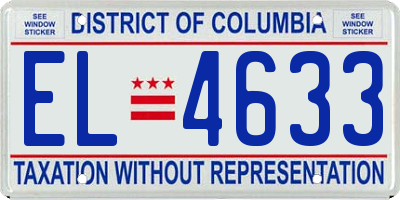 DC license plate EL4633