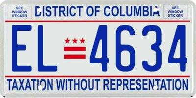 DC license plate EL4634