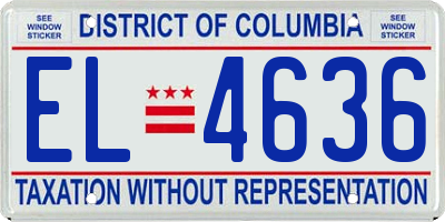 DC license plate EL4636