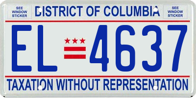 DC license plate EL4637