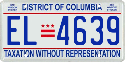 DC license plate EL4639
