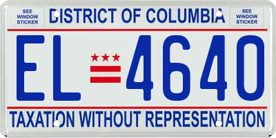 DC license plate EL4640