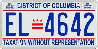DC license plate EL4642