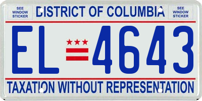 DC license plate EL4643