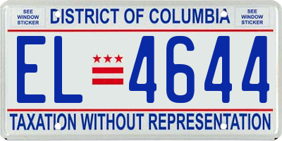 DC license plate EL4644
