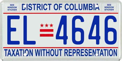 DC license plate EL4646