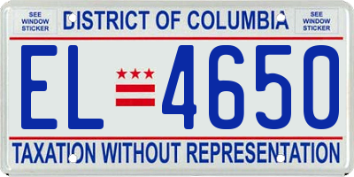 DC license plate EL4650