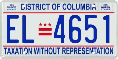 DC license plate EL4651