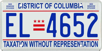 DC license plate EL4652