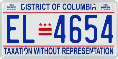 DC license plate EL4654